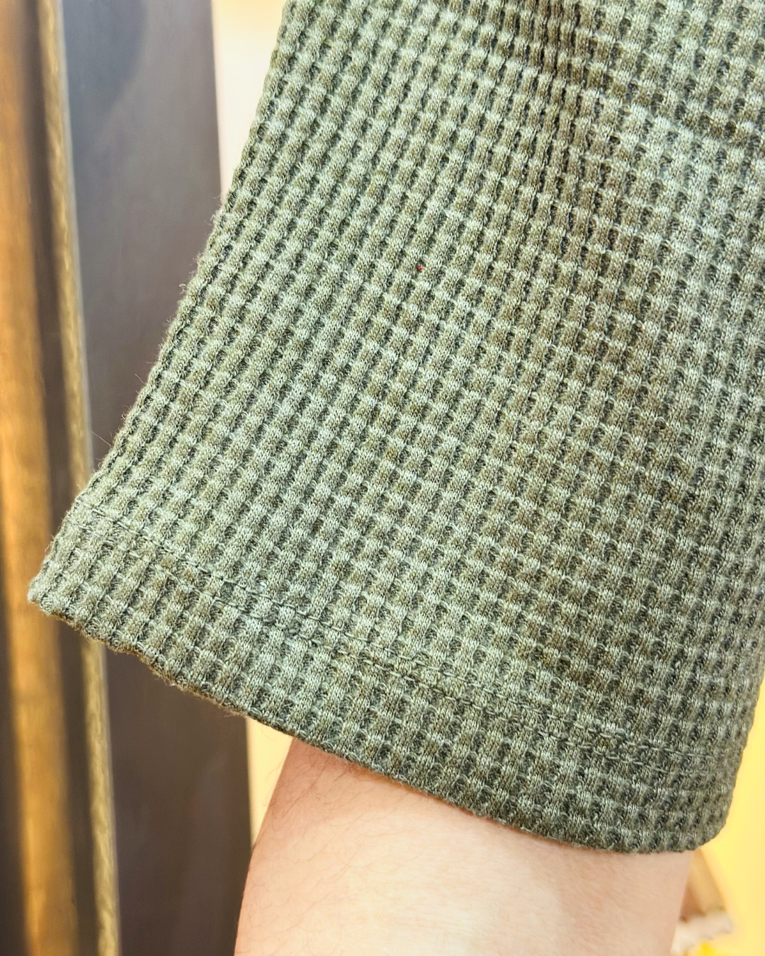 Olive Green Raglan Tee – Unisex Knitted Cotton