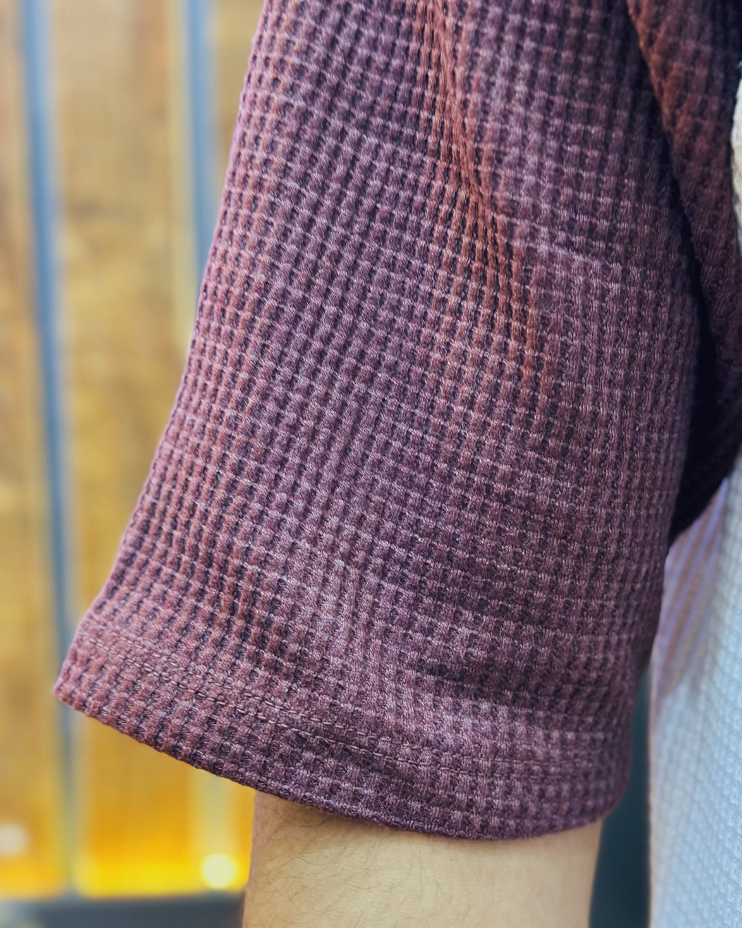Red Brown Raglan Tee – Unisex Knitted Cotton