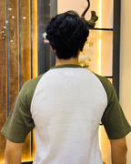 Olive Green Raglan Tee – Unisex Knitted Cotton