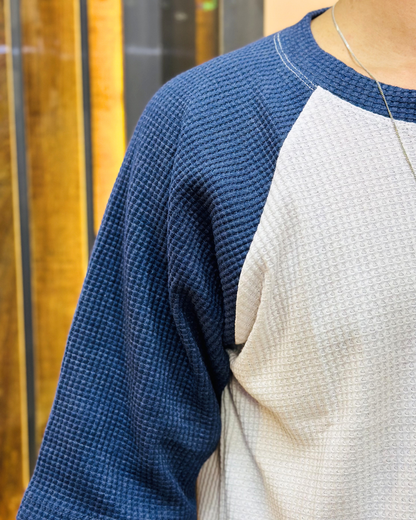 Navy Raglan Tee – Unisex Knitted Cotton
