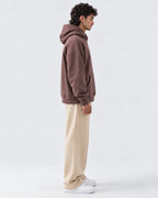 Brown Boxy Fleece Hoodie