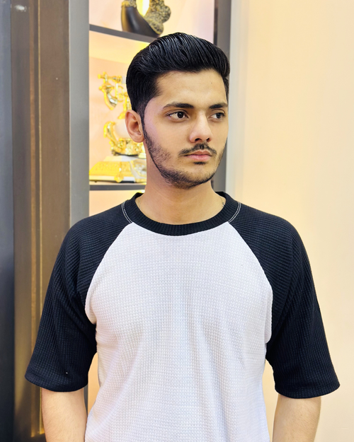 Black Raglan Tee – Unisex Knitted Cotton