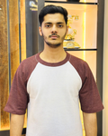 Red Brown Raglan Tee – Unisex Knitted Cotton
