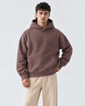 Brown Boxy Fleece Hoodie
