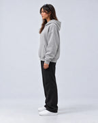 Heather Gray Boxy Fleece Hoodie