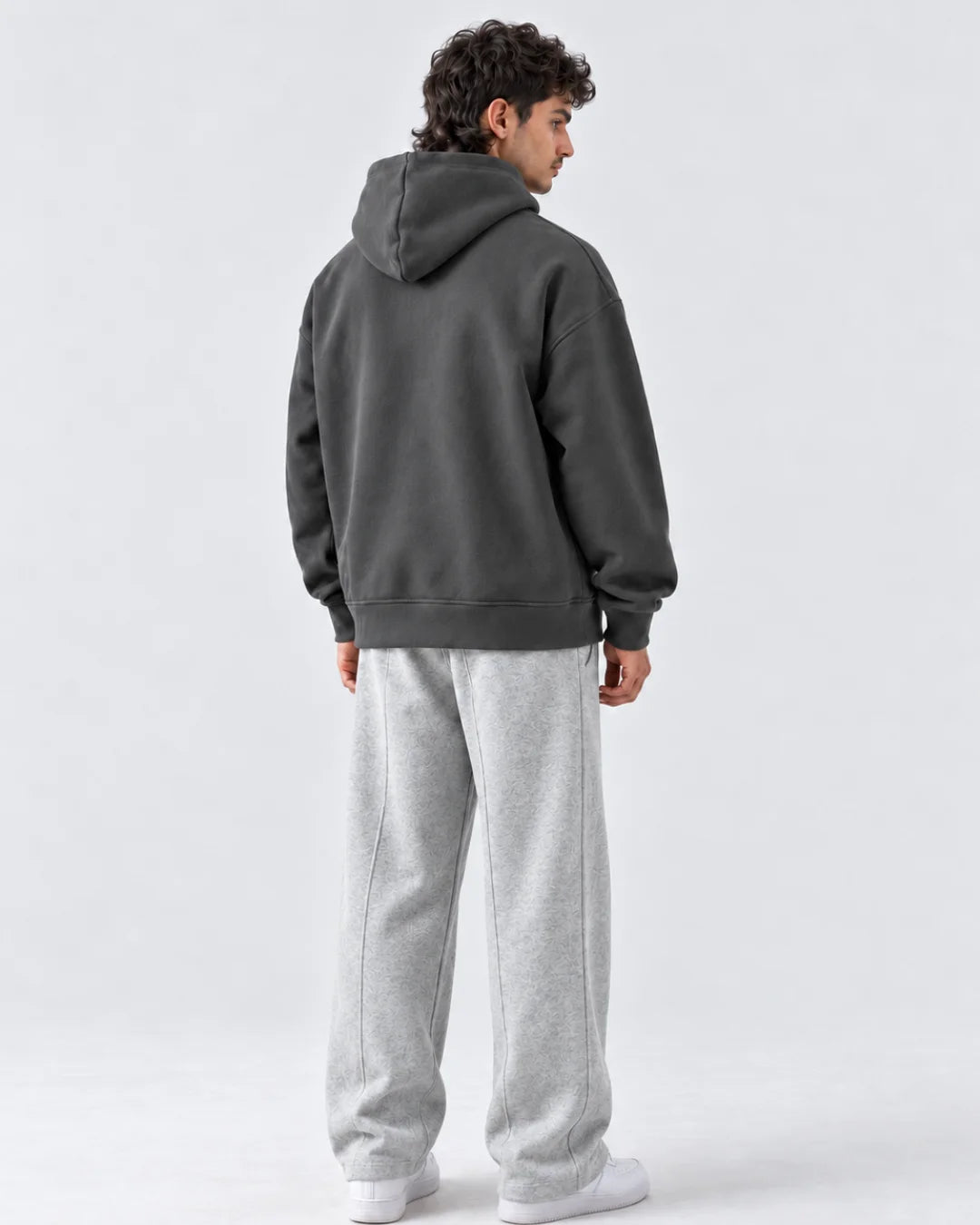 Charcoal Boxy Fleece Hoodie