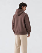 Brown Boxy Fleece Hoodie
