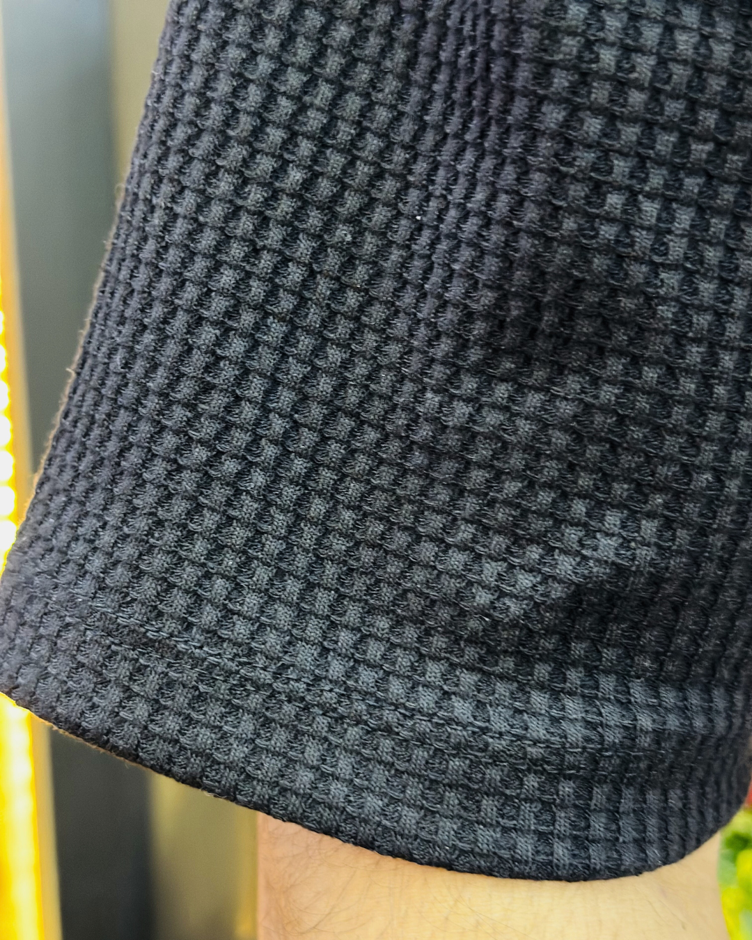 Black Raglan Tee – Unisex Knitted Cotton