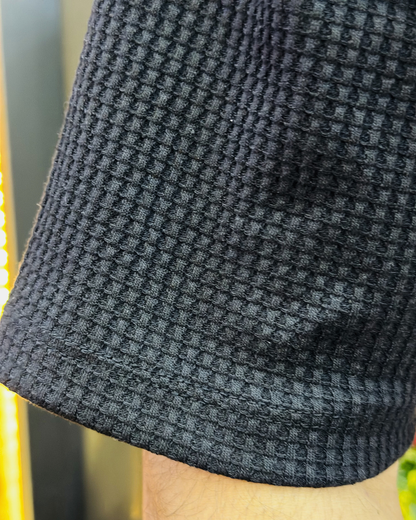 Black Raglan Tee – Unisex Knitted Cotton