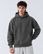 Charcoal Boxy Fleece Hoodie