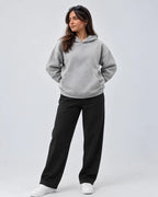 Heather Gray Boxy Fleece Hoodie