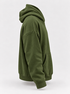 Olive Green Boxy Fleece Hoodie