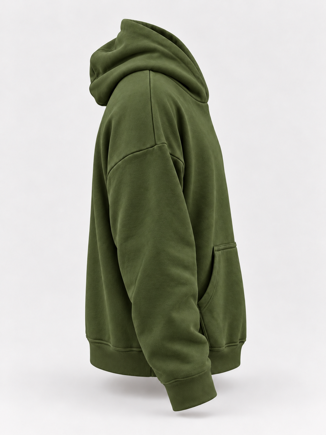 Olive Green Boxy Fleece Hoodie