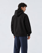 Black Boxy Fleece Hoodie