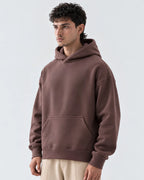 Brown Boxy Fleece Hoodie