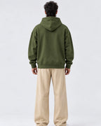 Olive Green Boxy Fleece Hoodie