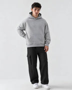 Heather Gray Boxy Fleece Hoodie