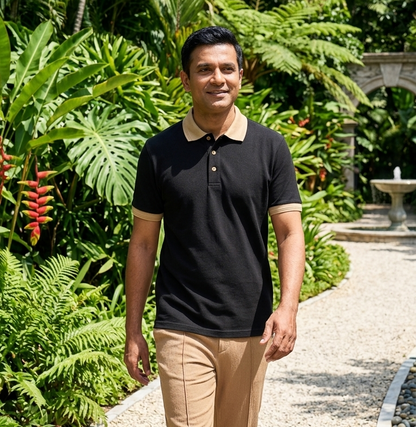 Black Old Money Polo Shirt