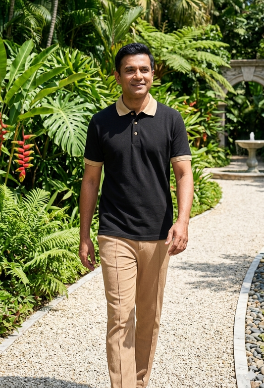 Black Old Money Polo Shirt