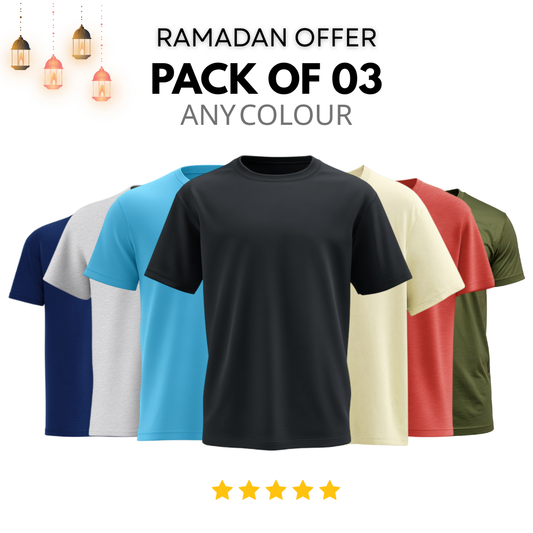 Pack Of 03 Premium Tees  - Ramadan Sale