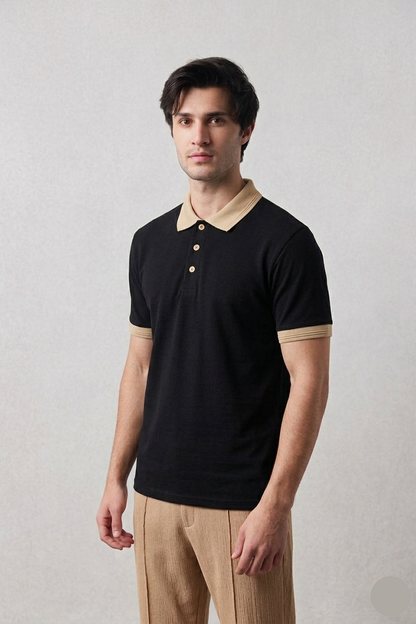 Black Old Money Polo Shirt