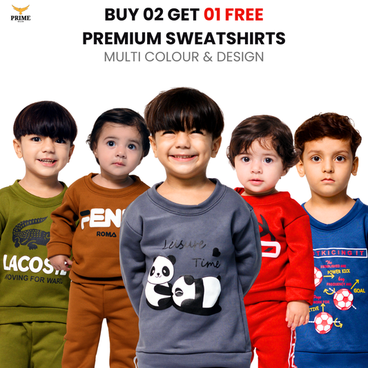 Pack Of 03 Kids Suit For Boys & Girls - Multi Colour & Design-Buy 02 Get 01 Free