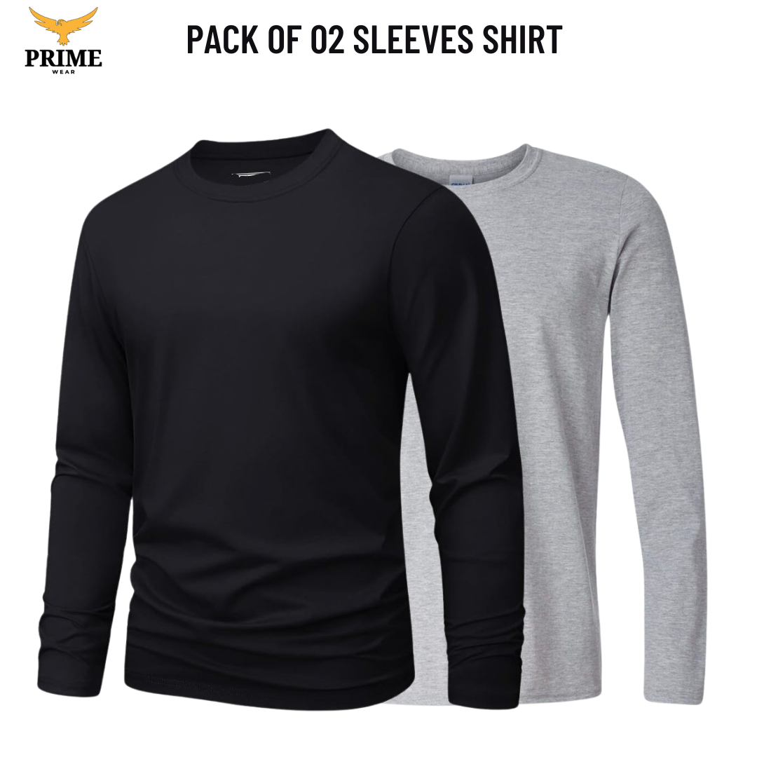 Pack Of 2 - Full Sleeves T-Shirts For Men & Women