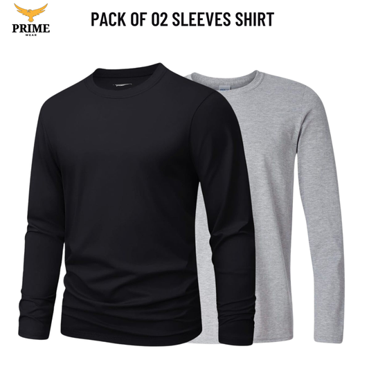 Pack Of 2 - Full Sleeves T-Shirts For Men & Women
