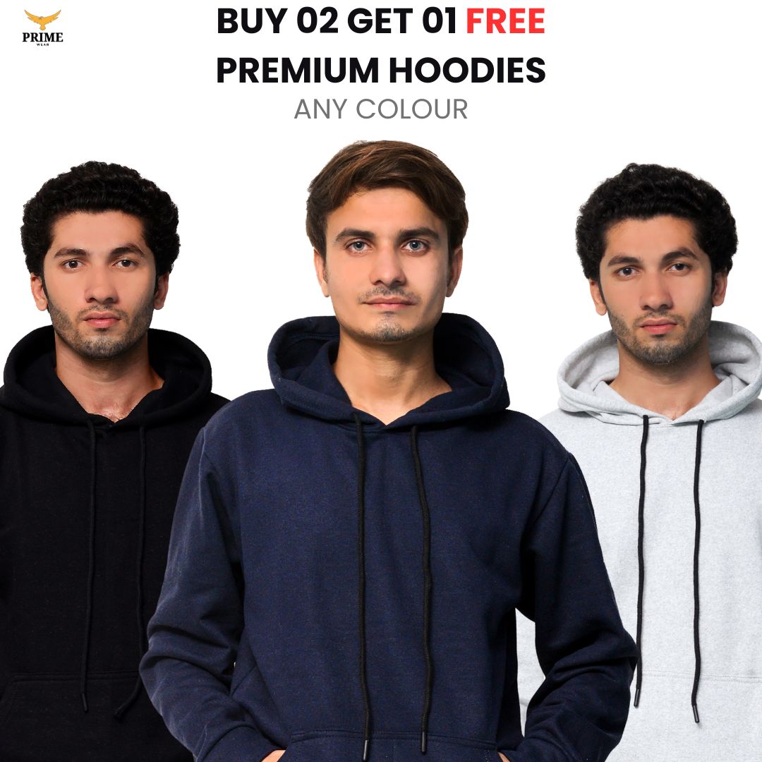 Pack Of 03 Hoodies - Buy 2 Get 01 Free (11.11 Sale)