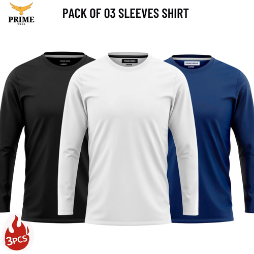 Pack Of 3 - Full Sleeves T-Shirts For Men & Women