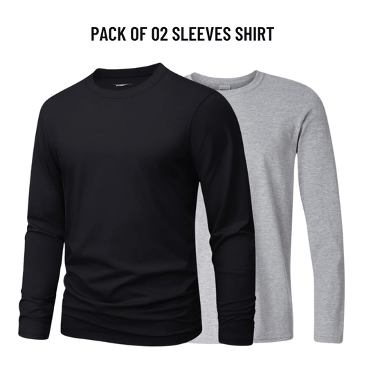 Pack Of 2 - Full Sleeves T-Shirts For Men & Women