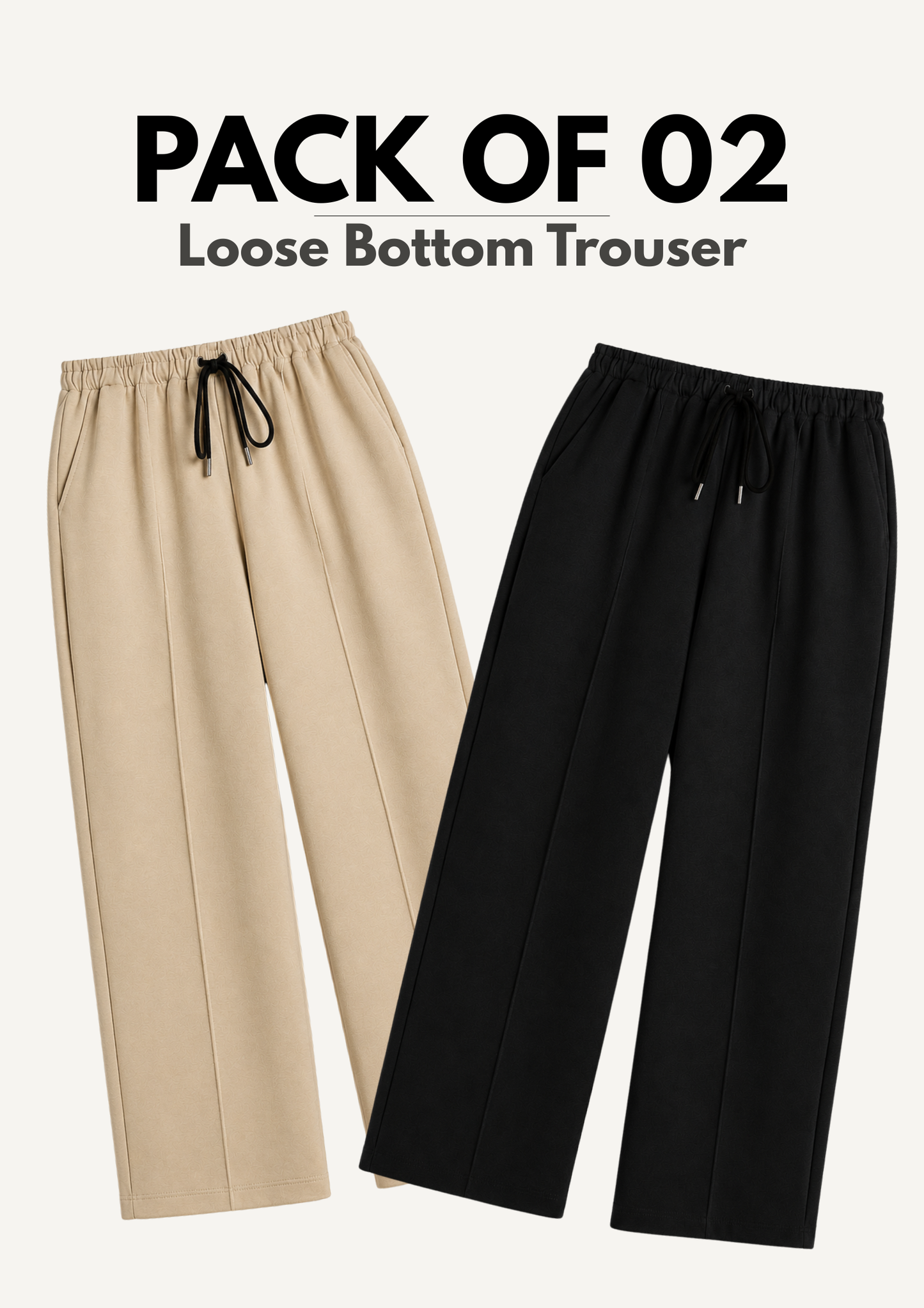 Pack of 2 - Loose Fit Centreline Trouser