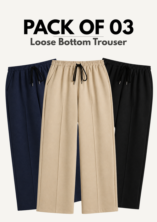 Pack of 3 - Loose Fit Centreline Trouser