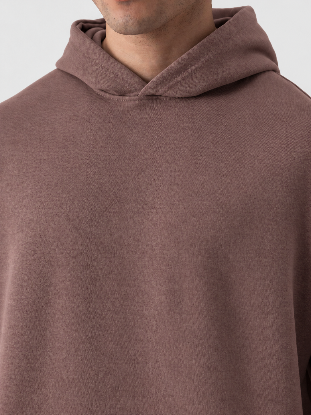 Brown Boxy Fleece Hoodie
