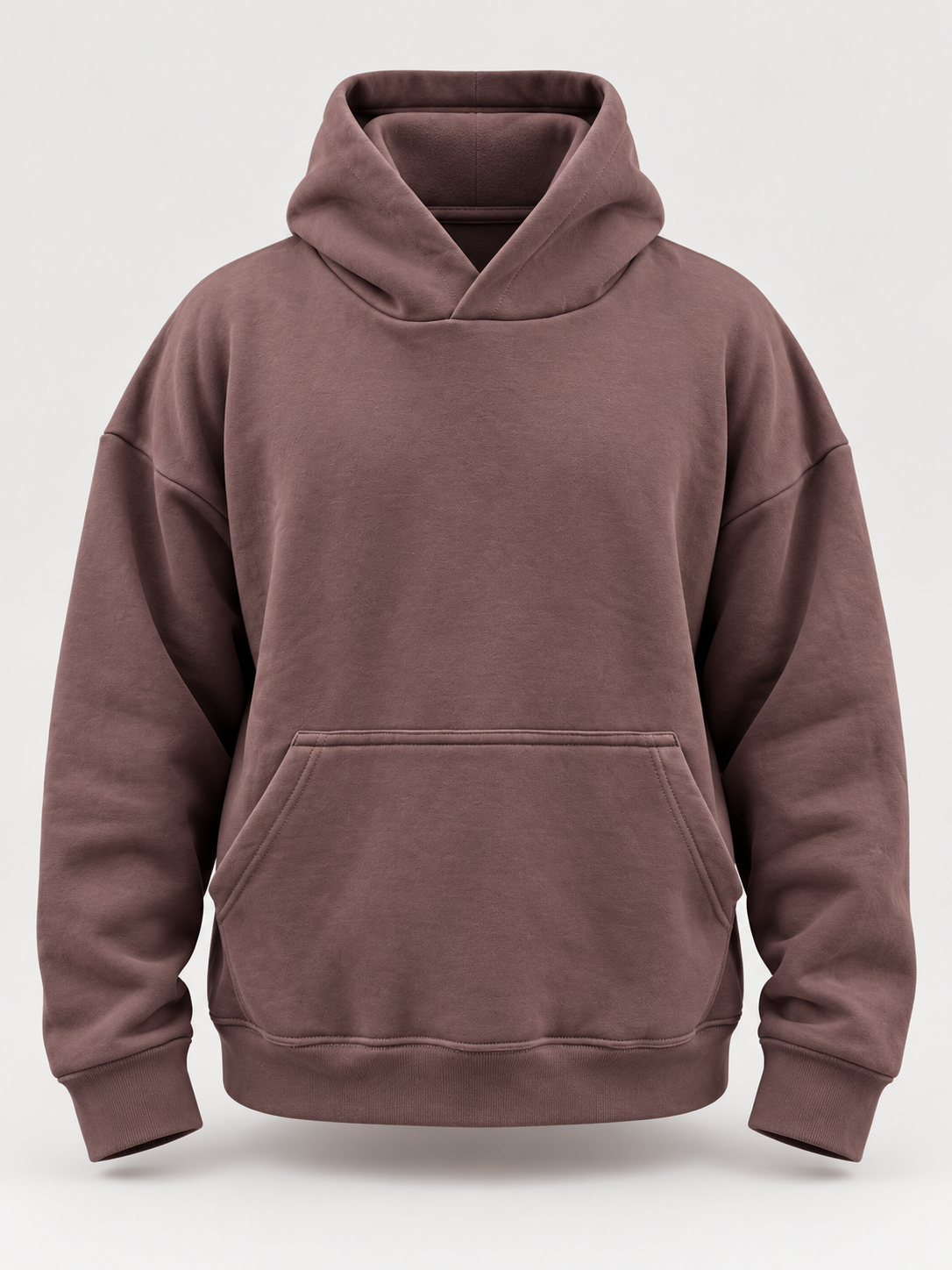 Brown Boxy Fleece Hoodie