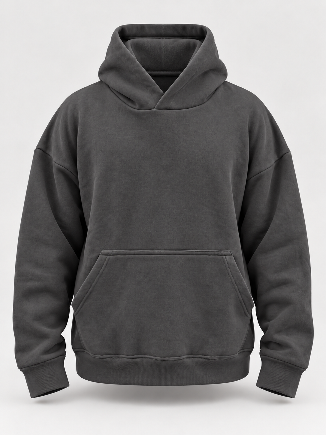 Charcoal Boxy Fleece Hoodie