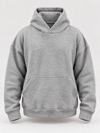 Heather Gray Boxy Fleece Hoodie