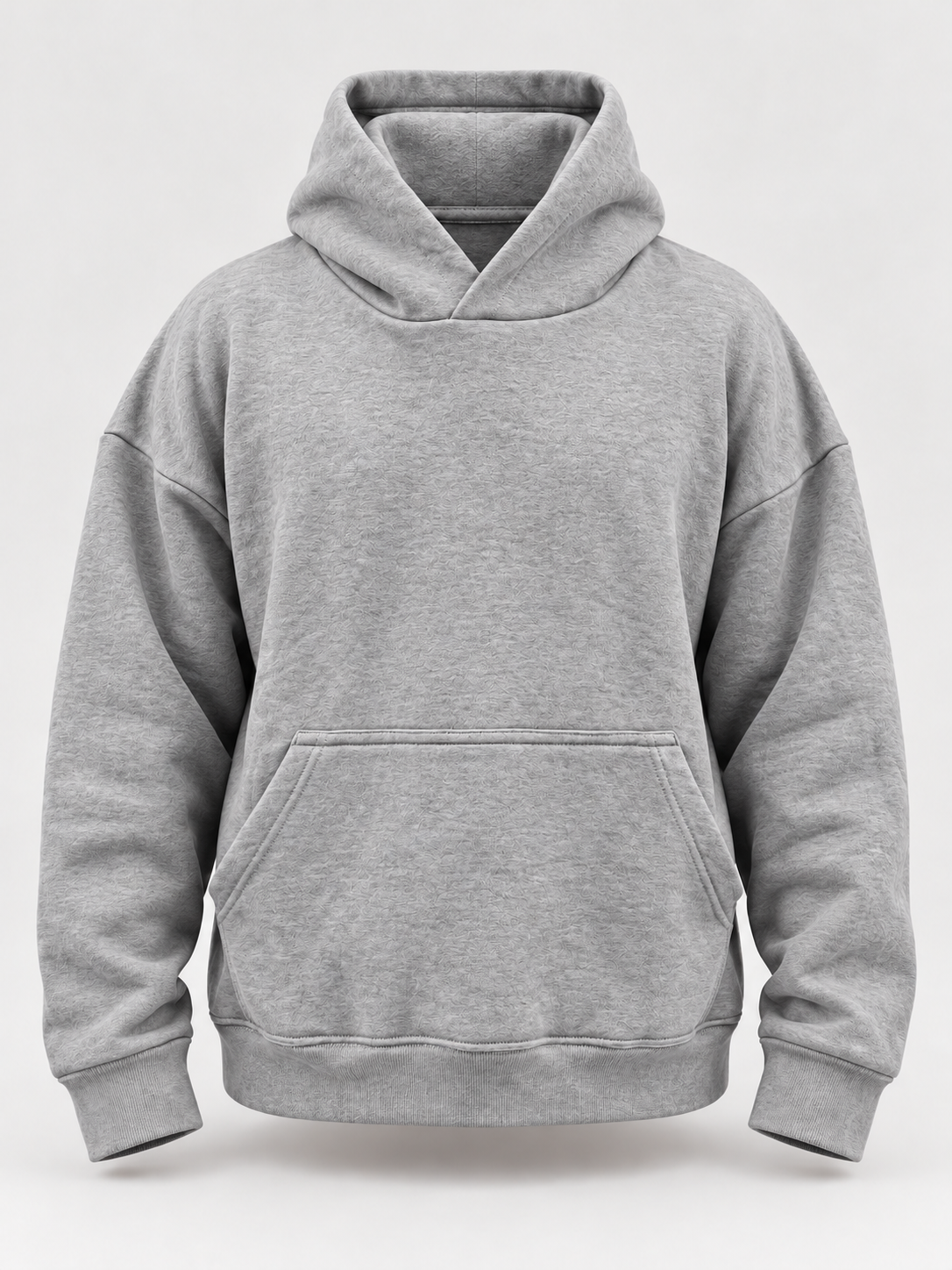 Heather Gray Boxy Fleece Hoodie