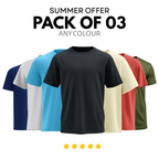 Pack of 3 Unisex Plain Cotton T-Shirts – Basic Everyday Tee