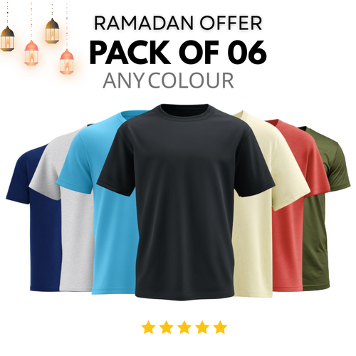 Pack Of 06 Premium Tees Bundle  - Ramadan Sale