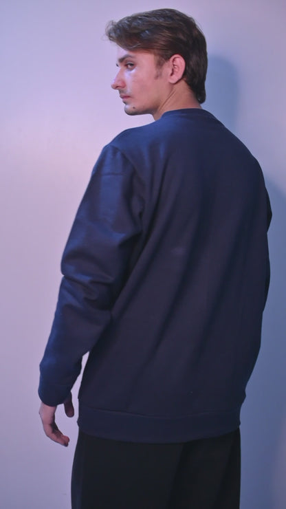 Navy Blue Premium Sweatshirt - For Men & Women