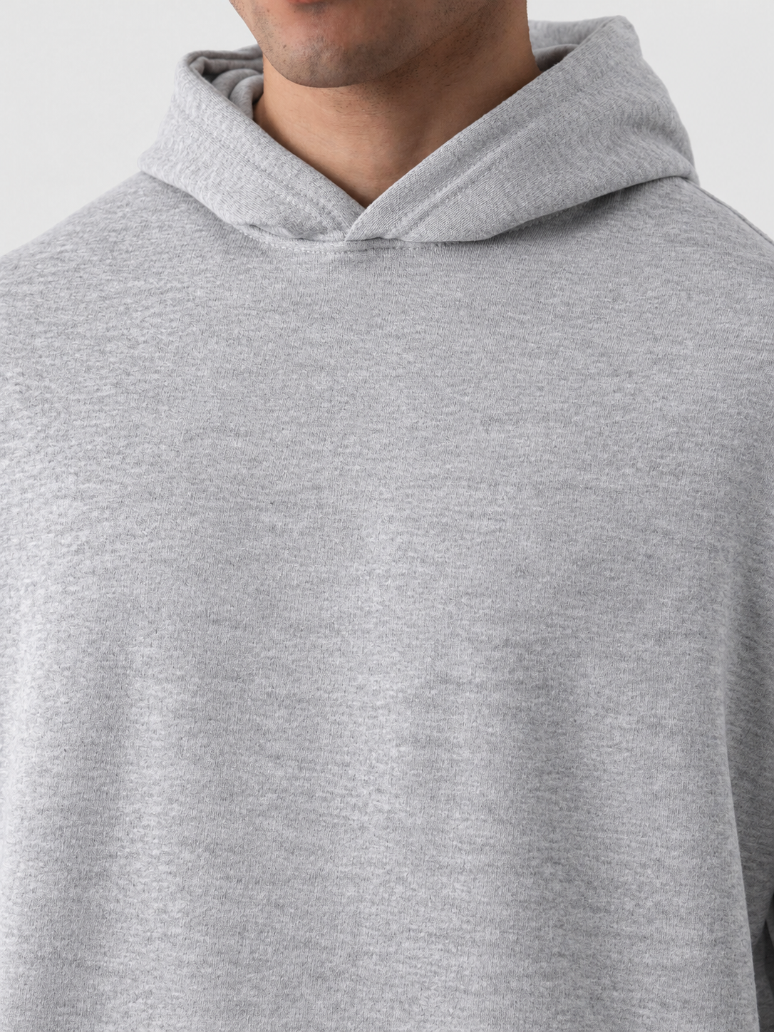 Heather Gray Boxy Fleece Hoodie
